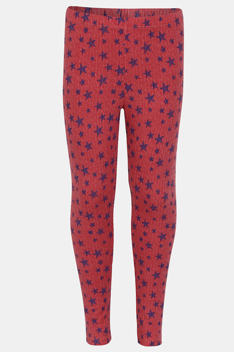 Buy Jockey Girls Easy Movement Leggings Red Melange Print at Rs.449 online Activewear online